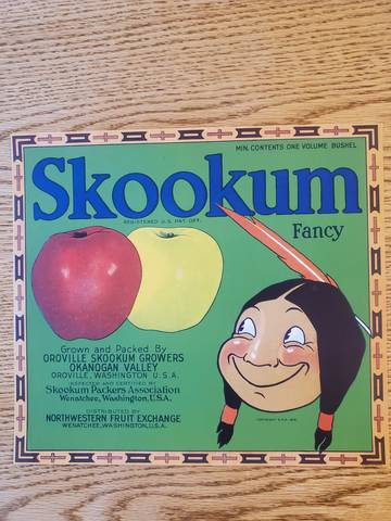 Skookum Oroville Fancy Fruit Crate Label