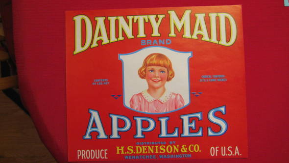 Dainty Maid Red Fruit Crate Label