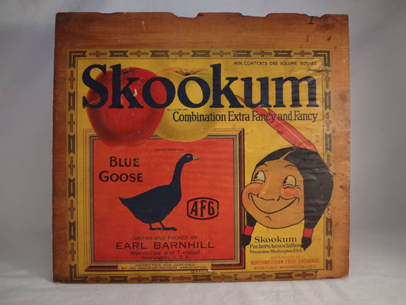Skookum Blue Goose Combo grade Barnhill Fruit Crate Label
