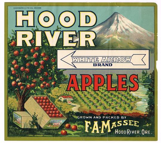 White Arrow Fruit Crate Label