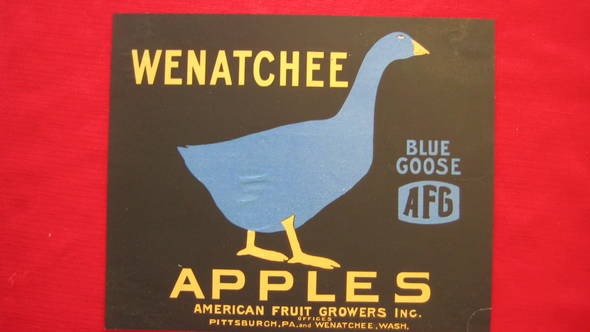 Wenatchee Apples Fruit Crate Label