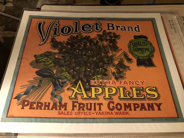 Violet Quality Supreme Fruit Crate Label