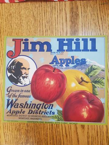 Jim Hill Green WA Longer Litho Fruit Crate Label