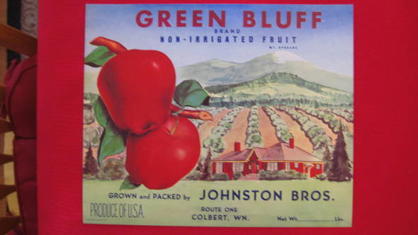 Green Bluff Fruit Crate Label