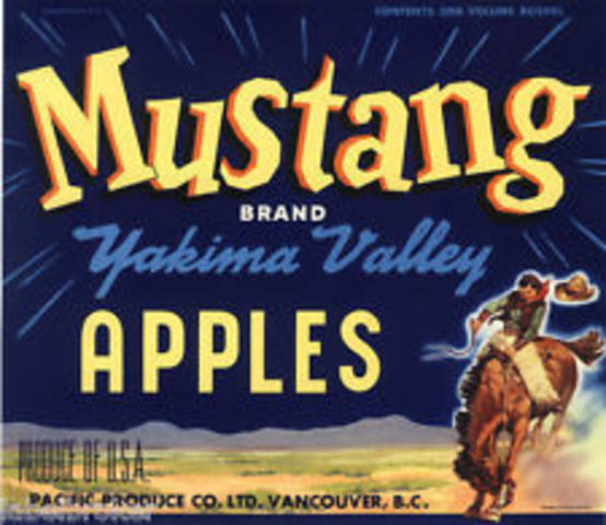 Mustang Fruit Crate Label