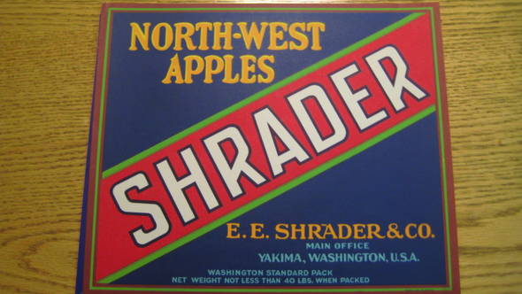 Shrader Fruit Crate Label