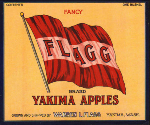 Flagg red Fruit Crate Label