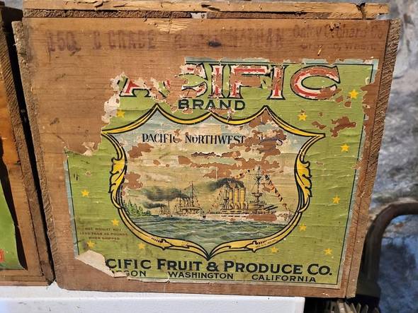 Pacific Green 1930s Fruit Crate Label