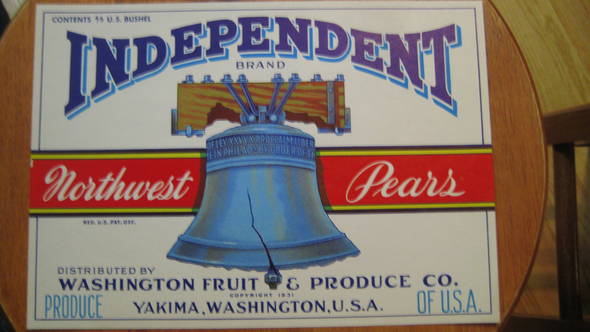 Independent White NW Fruit Crate Label