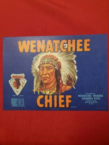 Wenatchee Chief Fruit Crate Label