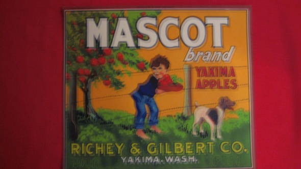 Mascot Fruit Crate Label