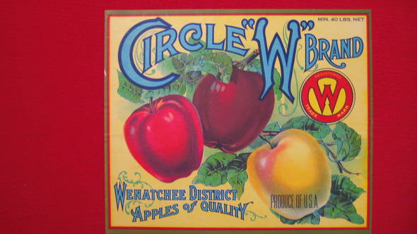 Circle W Fruit Crate Label