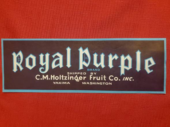 Royal Purple Fruit Crate Label