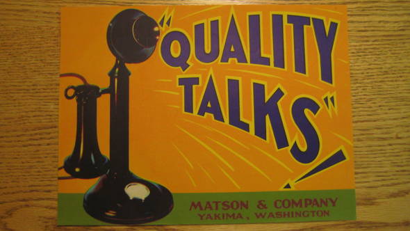Quality Talks Green Fruit Crate Label
