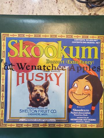 Skookum Husky Shelton Fruit Crate Label