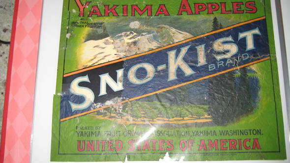 Snokist Green Blockout Fruit Crate Label
