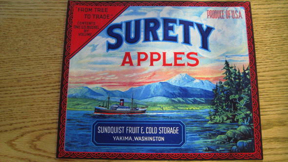 Surety Fruit Crate Label