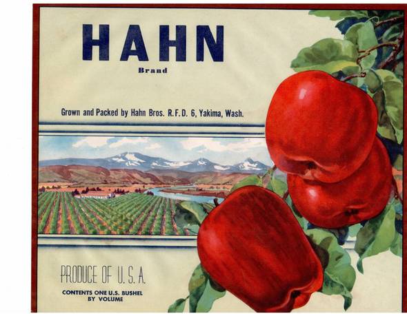 Hahn Fruit Crate Label