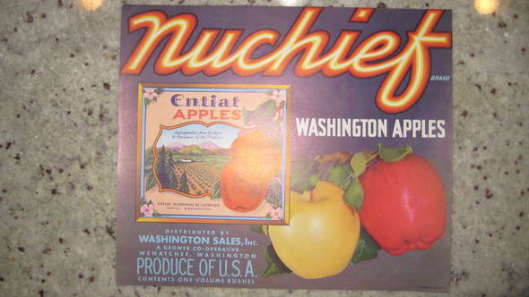 Nuchief Entiat Fruit Crate Label