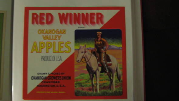 Red Winner Red White Fruit Crate Label