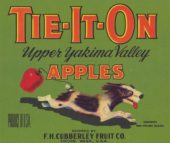 Tie-it-On Green Fruit Crate Label