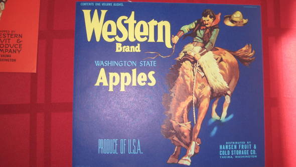 Western Blue Hansen Fruit Crate Label