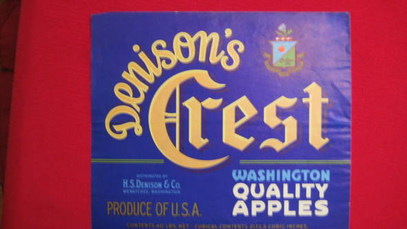 Denison's Crest Fruit Crate Label