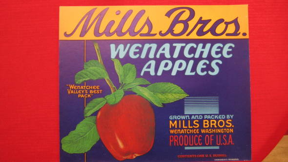 Mills Bros Fruit Crate Label