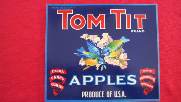 Tom Tit Fruit Crate Label