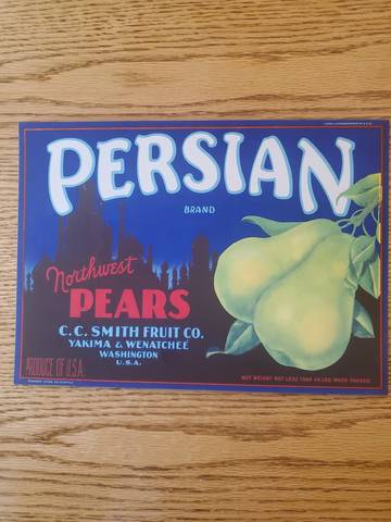 Persian Fruit Crate Label