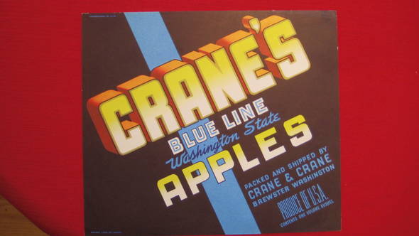 Crane's Blue Line Fruit Crate Label