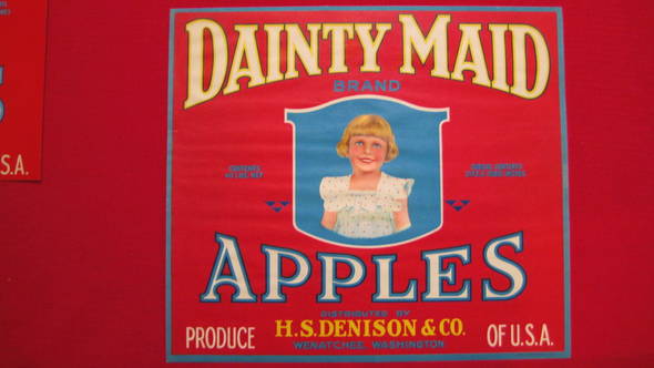 Dainty Maid Red Fruit Crate Label