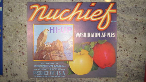 Nuchief Hi Up Fruit Crate Label