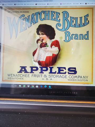 Wenatchee Belle One Bushel Fruit Crate Label