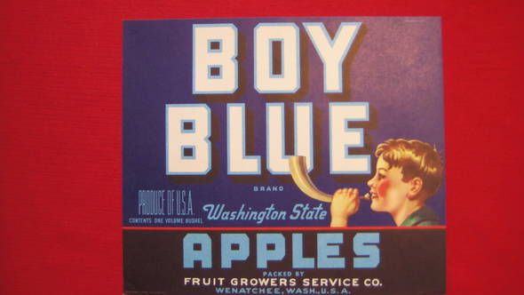 Boy Blue 1 bushel Fruit Crate Label