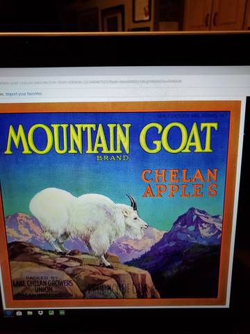 Mountain Goat Chelan Fruit Crate Label