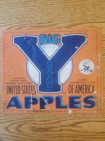 Big Y Doc Apple Small font US Fruit Crate Label
