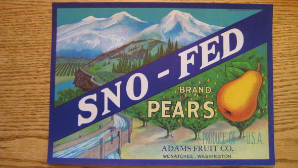 Sno Fed Fruit Crate Label