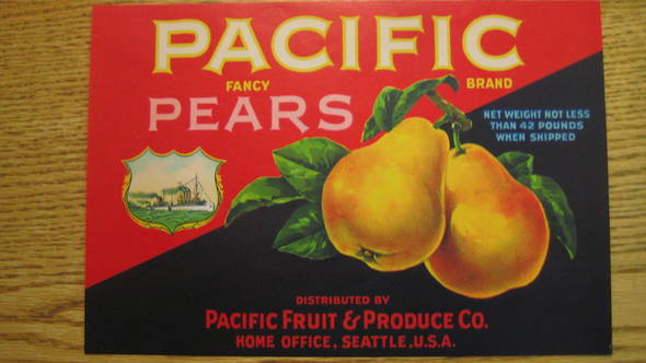 Pacific Red Fruit Crate Label