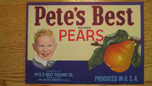 Pete's Best Fruit Crate Label
