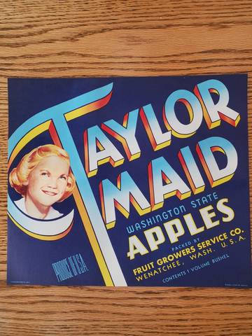 Taylor Maid Fruit Crate Label