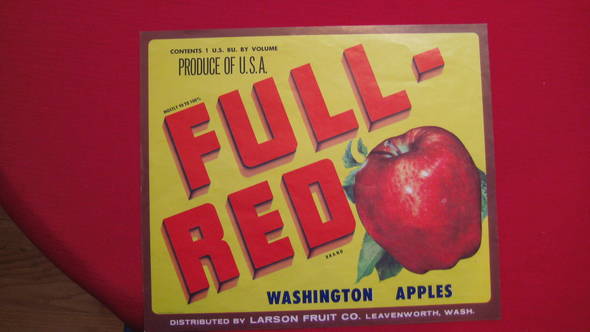 Full Red Fruit Crate Label