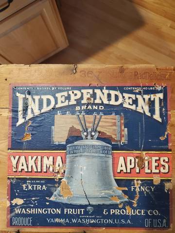 Independent Blue  Fruit Crate Label