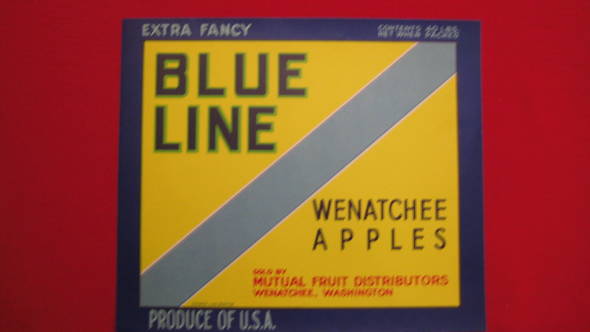 Blue Line Fruit Crate Label