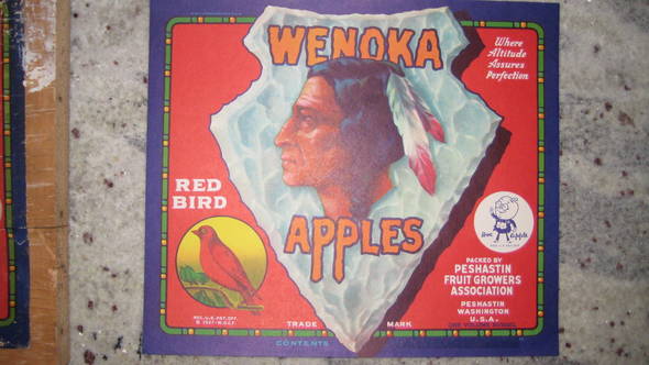 Wenoka Peshastin Fruit Fcy 40s Fruit Crate Label