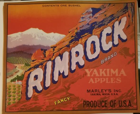 Rimrock Red Marley's Inc Fruit Crate Label