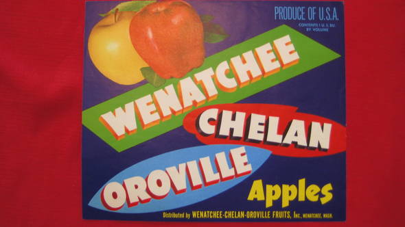 Wenatchee Chelan Oroville Fruit Crate Label