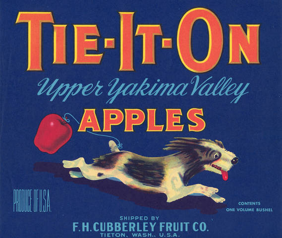 Tie-it-On Blue Fruit Crate Label