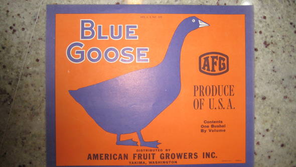 Blue Goose Yakima Fruit Crate Label