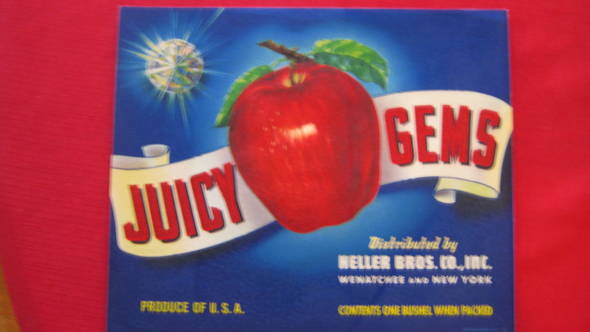 Juicy Gems Fruit Crate Label